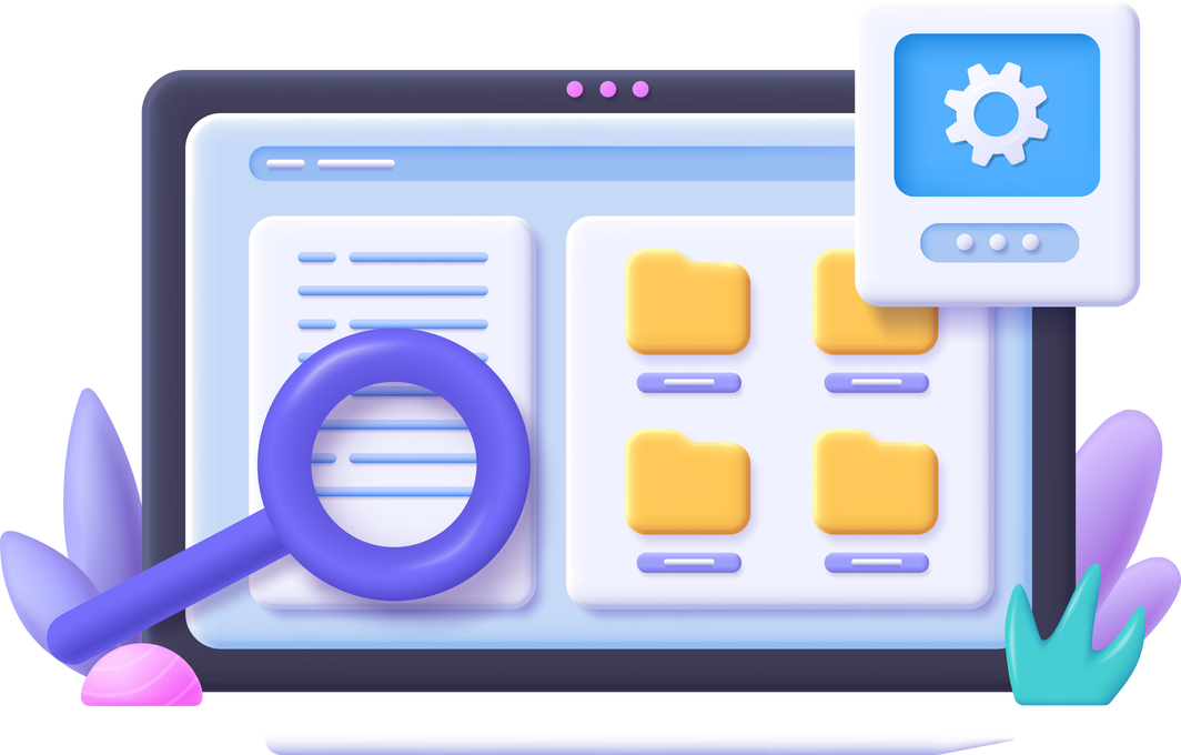 File Management Searching Files Database Document 3D Concept